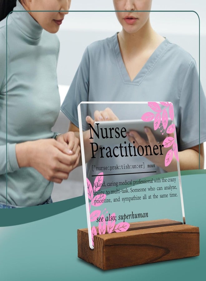 YODOCAMP Appreciation Gifts for Nurse Practitioner Clear Desk Decor Sign, Thank You Gifts for Nursing Students Graduation, Nurses Week NP Definition Office Desk Sign Plaque Gift for Birthday Christmas - Image 3